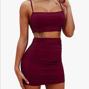 BRAND NEW Two Piece Maroon Dress (NWOT)